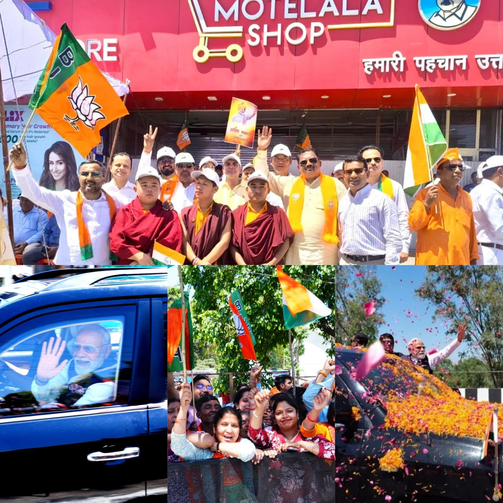 देवभूमि में प्रधानमंत्री का भव्य स्वागत, 12 किमी लंबे रोड शो में उमड़ा जनसैलाब